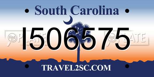 I506575 South Carolina License Plate