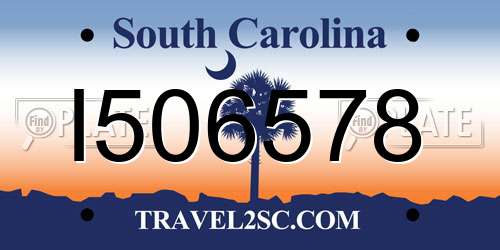 I506578 South Carolina License Plate