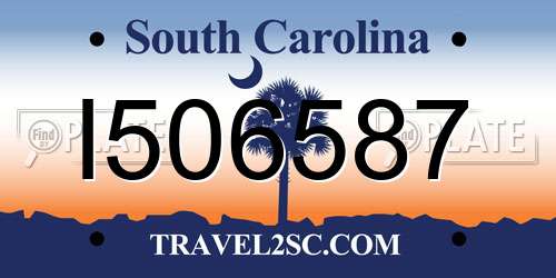 I506587 South Carolina License Plate