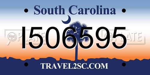 I506595 South Carolina License Plate