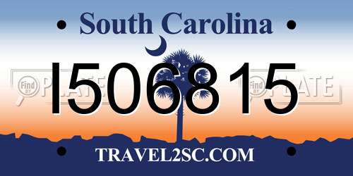 I506815 South Carolina License Plate