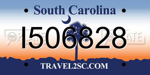I506828 South Carolina License Plate