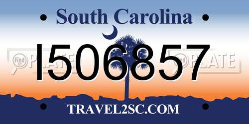I506857 South Carolina License Plate