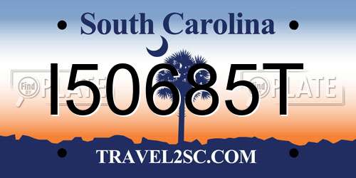 I50685T South Carolina License Plate