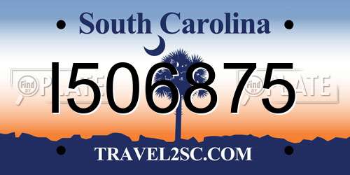 I506875 South Carolina License Plate