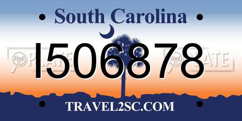 I506878 South Carolina License Plate