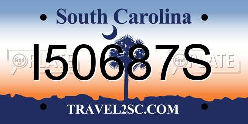 I50687S South Carolina License Plate