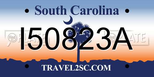 I50823A South Carolina License Plate