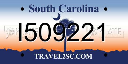 I509221 South Carolina License Plate