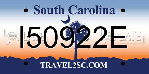 I50922E South Carolina License Plate