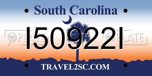 I50922I South Carolina License Plate