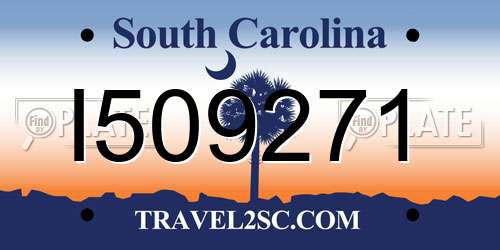 I509271 South Carolina License Plate