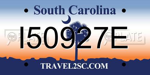 I50927E South Carolina License Plate