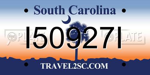 I50927I South Carolina License Plate