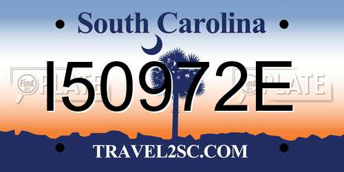 I50972E South Carolina License Plate
