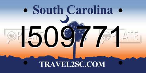 I509771 South Carolina License Plate