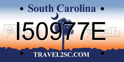 I50977E South Carolina License Plate