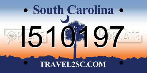 I510197 South Carolina License Plate