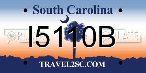 I5110B South Carolina License Plate