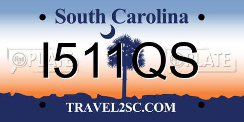 I511QS South Carolina License Plate