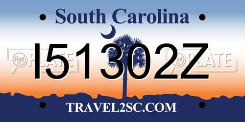 I51302Z South Carolina License Plate