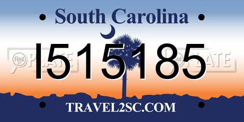 I515185 South Carolina License Plate