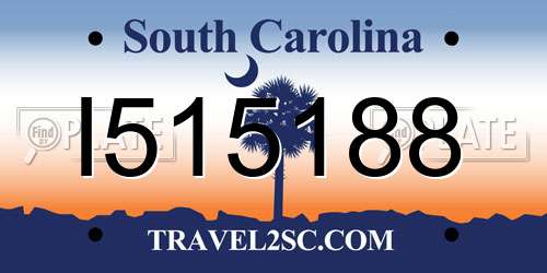 I515188 South Carolina License Plate