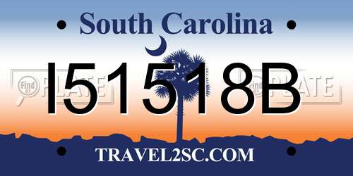 I51518B South Carolina License Plate