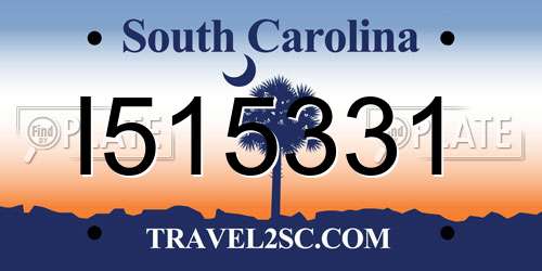 I515331 South Carolina License Plate