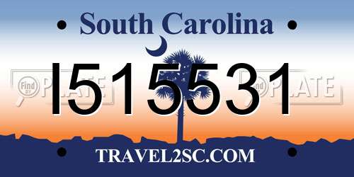 I515531 South Carolina License Plate