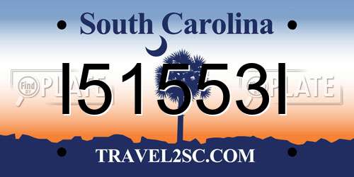 I51553I South Carolina License Plate