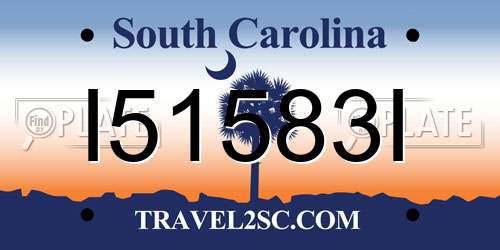 I51583I South Carolina License Plate