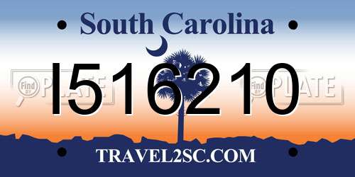 I516210 South Carolina License Plate