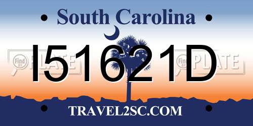 I51621D South Carolina License Plate