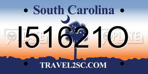 I51621O South Carolina License Plate