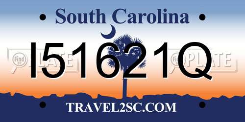 I51621Q South Carolina License Plate