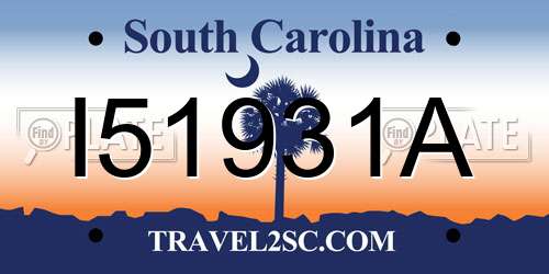 I51931A South Carolina License Plate