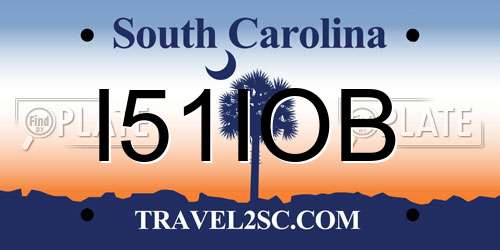 I51IOB South Carolina License Plate
