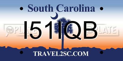I51IQB South Carolina License Plate