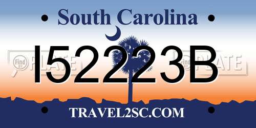 I52223B South Carolina License Plate