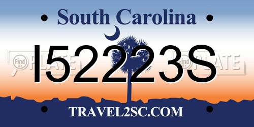 I52223S South Carolina License Plate
