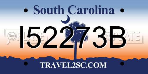 I52273B South Carolina License Plate
