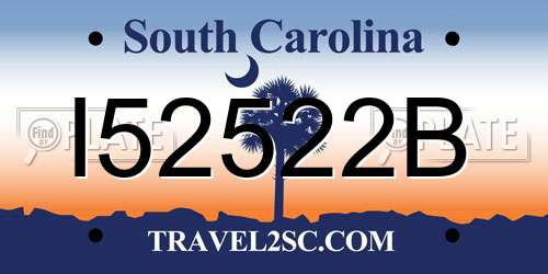I52522B South Carolina License Plate
