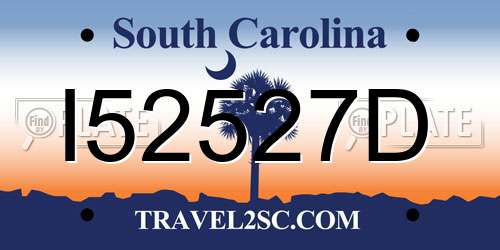 I52527D South Carolina License Plate