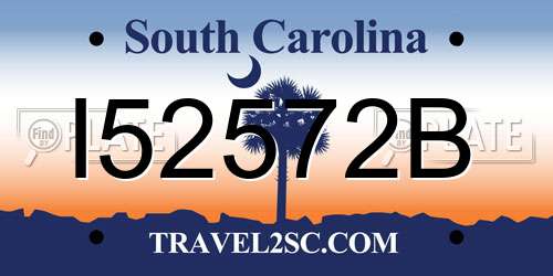 I52572B South Carolina License Plate