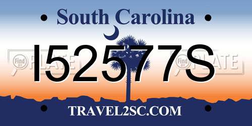 I52577S South Carolina License Plate