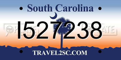I527238 South Carolina License Plate