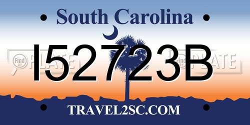 I52723B South Carolina License Plate