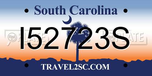 I52723S South Carolina License Plate
