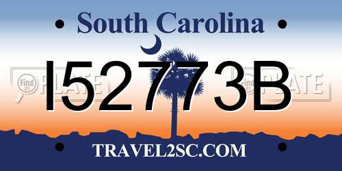 I52773B South Carolina License Plate